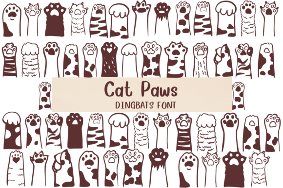 Cat Paws Font: Playful Feline Design