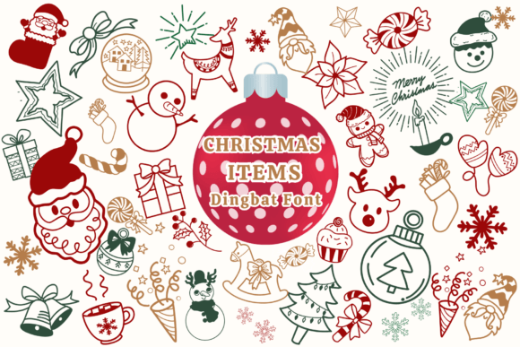 Christmas Items Font for Festive Web Design