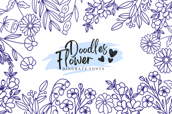 Doodles Flower Font for Business