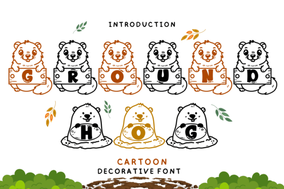 Groundhog Cartoon Font: Adorable Design for Crafts