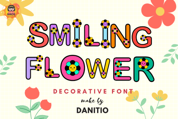 Smiling Flower Font for Web Design